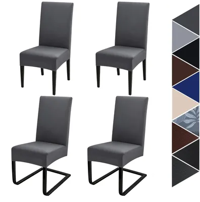 Imagen del producto de Juego de 4 fundas de silla desmontables para sillas de comedor