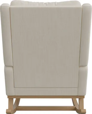 Immagine prodotto di Sedia a dondolo ProximaX in lino con cuscino, con tasche su entrambi i lati dei braccioli, beige