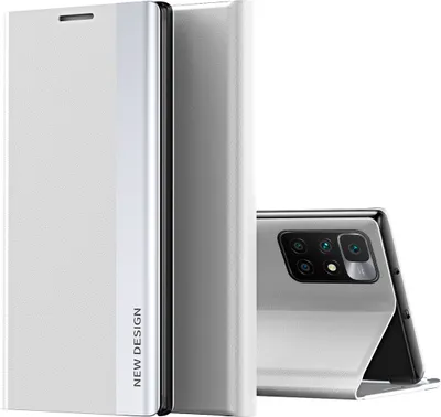 Image de Etui Redmi 10, Etui magnétique en cuirPolyuréthaneavec fonction stand pour Xiaomi Redmi 10 Blanc