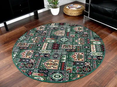 Produktbild von Orient Teppich Empire Grün Rund , Größe:133 cm Rund
