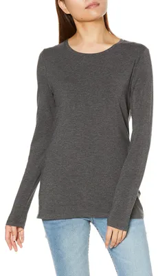 Zdjęcie produktu dla A. Damska koszulka z długim rękawem i okrągłym dekoltem, klasyczny krój (dostępna w rozmiarach plus size)