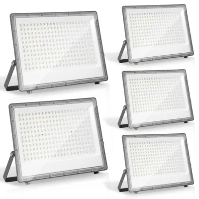 Obrázok produktu pre Peviasot LED reflektor vonkajší, 200W, IP65, LED reflektor z hliníka pre vonkajšie použitie a priemysel, studená biela 6000K, sada 5 kusov