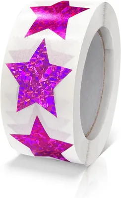 Produktbild von 500 rosa Sterne, 2,5 cm, selbstklebende Glitzer-Weihnachtssterne, Glitzer-Aufkleber für Scrapbooking und Dekoration