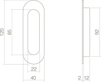 Obrázok produktu pre Intersteel oválna rukoväť 120x40 mm nerezová oceľ/čierna