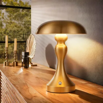 Image de ZMH Lampe de table Sans fil Lampe de chevet LED Batterie Lampe de table Touch Dimmable Rétro Vintage Bronze Lampe avec USB Rechargeable Batterie Lampes de table pour rebord de fenêtre Salon Chambre à coucher