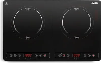 Zdjęcie produktu dla Płyta Indukcyjna Dwupalnikowa LIVOO DOC236, 22 cm, 60° do 240°C, Czarna
