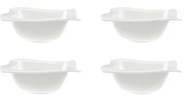 Zdjęcie produktu dla Villeroy & Boch NewWave zestaw 4 misek na płatki 17x17cm 600ml biała porcelana