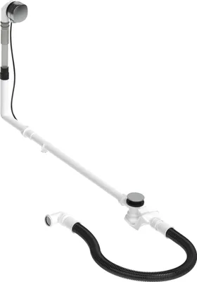 Image de Duravit Quadroval ensemble vidage et trop-plein avec bec de baignoire 792211, chrome, 792211000001000