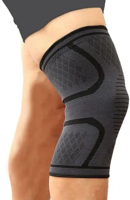 Produktbild von Go Go Gadget – Kniebandage – Kniebandage – Anti-Rutsch-Streifen – Schutz – Verletzungen – Sport – Schwarz/Grau – Größe S