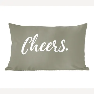 Produktbild von MuchoWow® Zierkissen Sofakissen Wohnzimmer Dekokissen 50x30 cm Zitate - Prost - Sprichwörter - Trinken - Wohnzimmerdekoration - Polster mit Photo