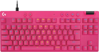 Obrázok produktu pre Logitech G PRO X TKL Rapid, Kábel, USB, Magnetic-mechanical key switch, QWERTY, LED, Ružová
