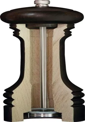 Produktbild von APS Pfeffermühle -PROFESSIONAL- /// Ø 5,5 cm, H: 15 cm /// deutsches Buchenholz, dunkel /// Mahlwerk /// 40520
