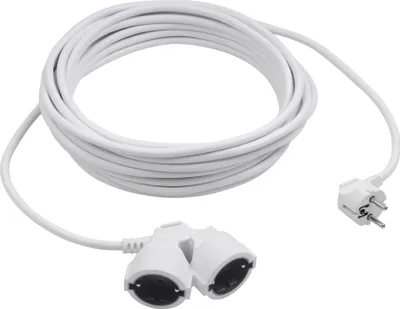 Produktbild von Meister Schutzkontakt-Verlängerung mit Doppelkupplung 5 m Kabel weiß