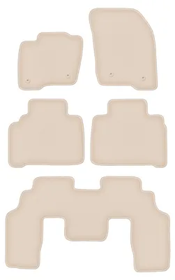 Produktbild von DURBAN Beige Velours-Fußmatten-Set für Ford S-MAX MK2 Minivan (2015-)
