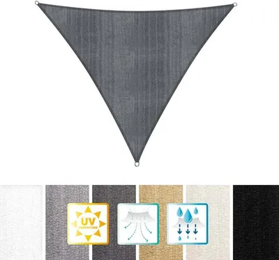 Produktbild von Lumaland Sonnensegel Polyester Dreieck 3 x 3 x 3 Meter Dunkelgrau