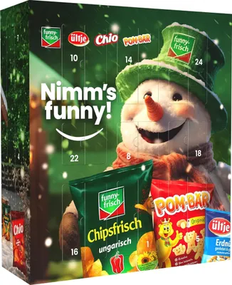 Produktbild von Intersnack Adventskalender – 810 g Knabber-Überraschung | Funny-Frisch, Pom-Bär, Chio & ültje Snacks | Knuspriges Geschenk für Snackliebhaber & Familie