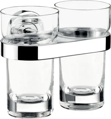 Image de emco polo porte-verre double, verre cristal clair, chromé, 072500100