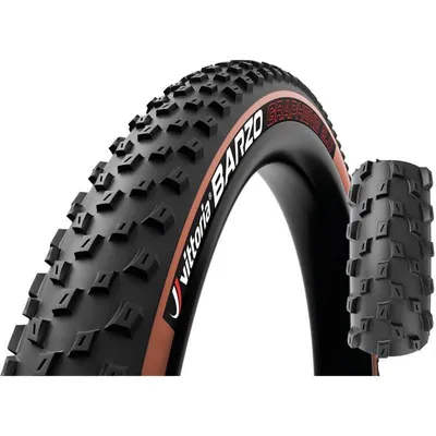 A close-up studio shot of a bicycle tire.