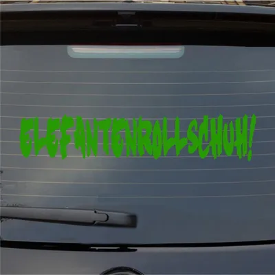 Produktbild von Heckscheibenaufkleber Elefantenrollschuh 40x8 cm Hellgrün Auto Aufkleber Sticker