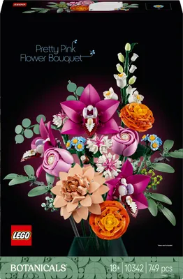 Produktbild von Lego Icons 10342 Schöner Strauß Rosa Blumen-Set 749 Teile 32 cm Klocki LEGO