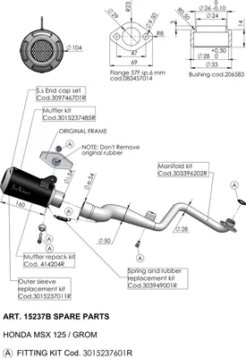 Produktbild von Endschalldämpfer LeoVince Auspuff-Ersatzteil, Ø 54mm, rechts für LV-10