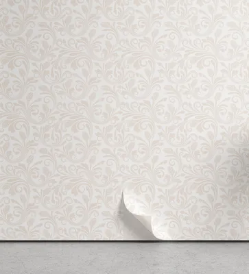Produktbild von ABAKUHAUS Elfenbein abziehbare & klebbare Tapete für Zuhause, Medieval Victorian Petals, selbstklebendes Wohnzimmer Küchenakzent, 33 cm x 180 cm, Beige Weiß