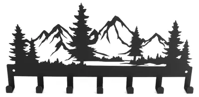 Schlüsselhalter aus Metall, 7 Haken, schwarz, 27 cm