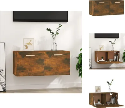 Image de vidaXL Armoire murale chêne fumé 80x35x36,5 cm Bois composite - étagères murales