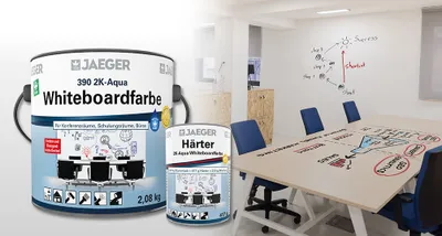 Produktbild von Jaeger 390 Whiteboardfarbe weiß glänzend 750ml