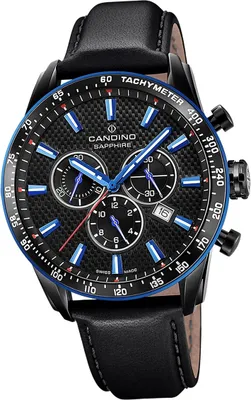 Produktbild von Candino Leder Herren Uhr Chronograph Sport Armbanduhr schwarz Sport D2UC4759/4