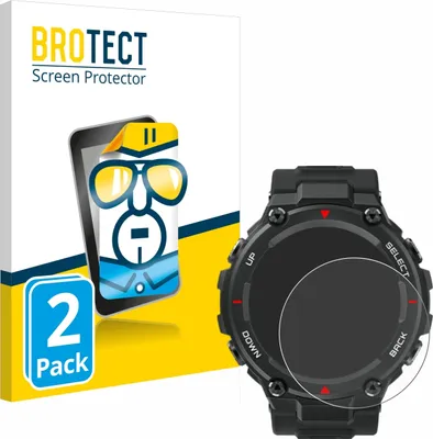 Produktbild von 2x Für Huami Amazfit T-Rex Schutzfolie BROTECT Displayschutz Display Schutz Folie Klar Transparent