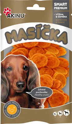 Produktbild von Akinu MASÍČKA Kuřecí chipsy pamlsek pro psy 75 g