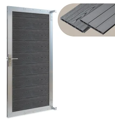 Produktbild von Gartentor 'Segovia' Gartentür 180 x 90 cm WPC Holzdekor Grau