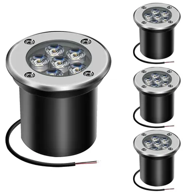 LED-Bodenleuchte 6W 12/24V IP67 4er-Set kaltweiß