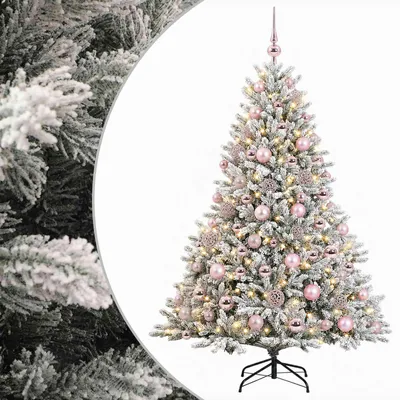Image de vidaXL : Sapin de Noël artificiel avec boules de Noël, 180 cm, 300 LED