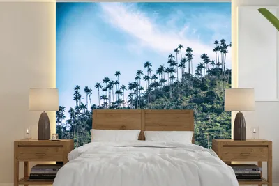 Produktbild von MuchoWow® Fototapete für Wohnzimmer oder Schlafzimmer Wandtapete Vinyl Motivtapete Kolumbien - Bäume - Berg - 350x350 cm - Schlafzimmertapete