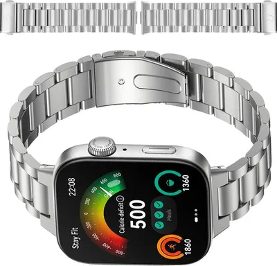 Produktbild von Bizon Armband Uhr Aura Huawei Watch Fit 4 Pro / Fit 4 / Fit 3 Silber