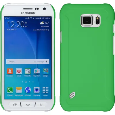 Produktbild von PhoneNatic Case kompatibel mit Samsung Galaxy S6 Active - Hülle grün gummiert Hard-case + 2 Schutzfolien