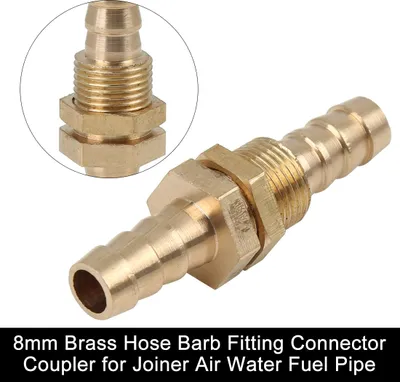 Image de Raccord Tuyau 8mm en Laiton Raccord Cannelé Connecteur pour Carburant Eau Air Tube