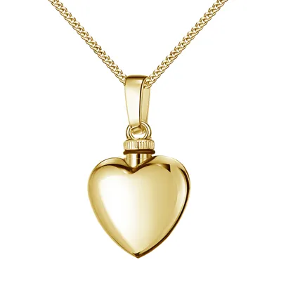 Produktbild von Herzschmuck für Asche oder kleine Andenken Anhänger 585 Gelbgold Aschekette 45 cm