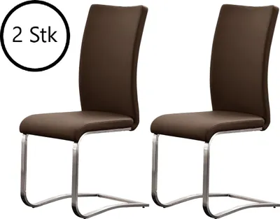 Produktbild von Schwingstuhl Stuhl Schwinger Esszimmerstuhl Freischwinger "Muvo I" (2er Set) Braun