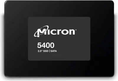 A black Micron 5400 PRO 240GB SATA 2.5 SSD is shown against a black background.