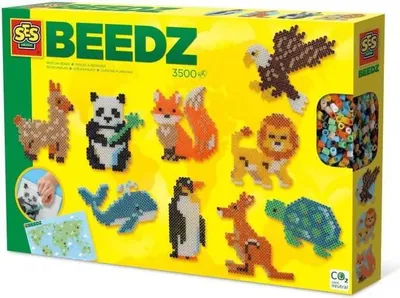 Obrázok produktu pre Sada nažehľovacích korálikov Zvieratá sveta, SES Creative Beedz, kreatívna sada pre deti, vzdelávacia hračka geografia, 3500 korálikov, 5+ rokov