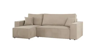 Produktbild von Ecksofa CARO in Poso-Stoff – Cord Beige LINKS/RECHTS Universal
