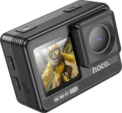 Image de Caméra sport Hoco avec deux écrans 1,3" + 2" anti-shake IPS 4K/30fps DV102 noir