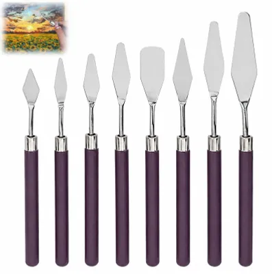 8er Set Spachtel für Acrylmalerei, Palettmesser, Malmesser