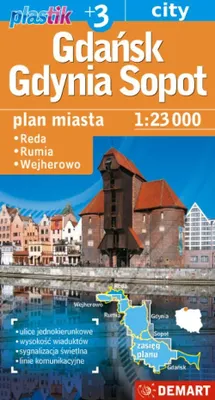 Immagine prodotto di Danzica Gdynia Sopot +3 Pianta della città 1:23 000