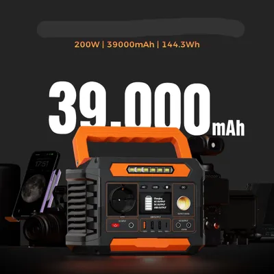 Zdjęcie produktu dla Przenośna stacja zasilania - Mobilne źródło energii - Awaryjne zasilanie - Akumulator kempingowy - 200W ciągłej mocy