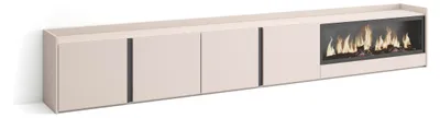 Produktbild von TV-Möbel Holzeffekt beige 315x35x50cm Kamin mit Feuereffekt XXL