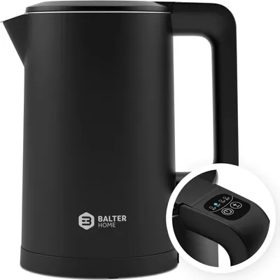 Produktbild von Balter Edelstahl Wasserkocher mit Temperatureinstellung, 40°C-100°C, Doppelwand, BPA frei, 1,7L, Schwaz, WK-4-Touch